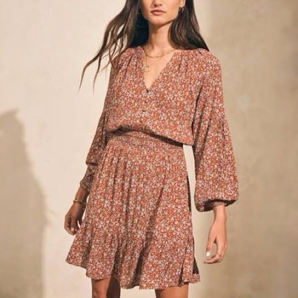 Faherty Montana Smocked Mini Dress in Ennis Floral Size M